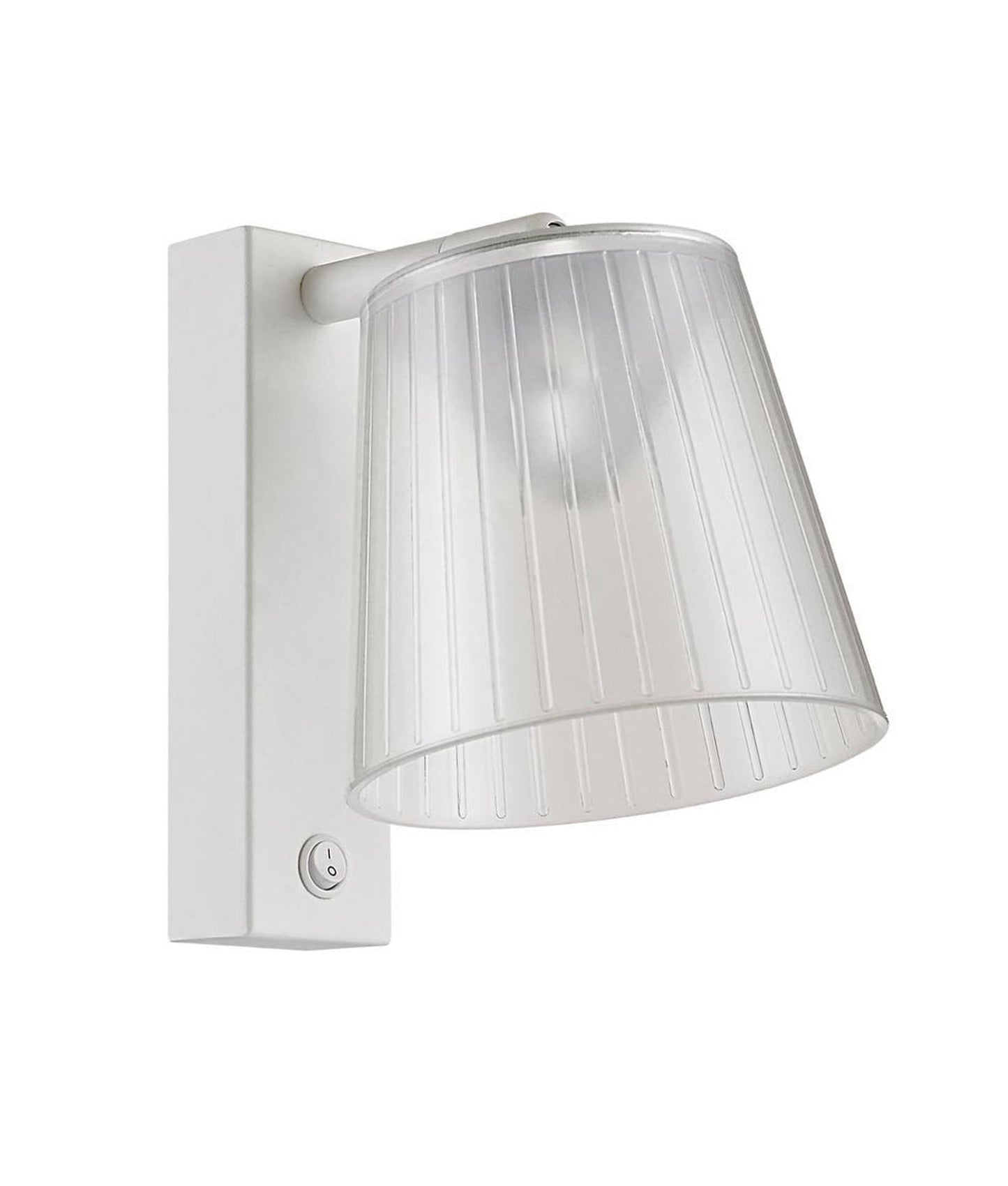 LED Wall White 1 Switch Clear PS Shade Wall Lights