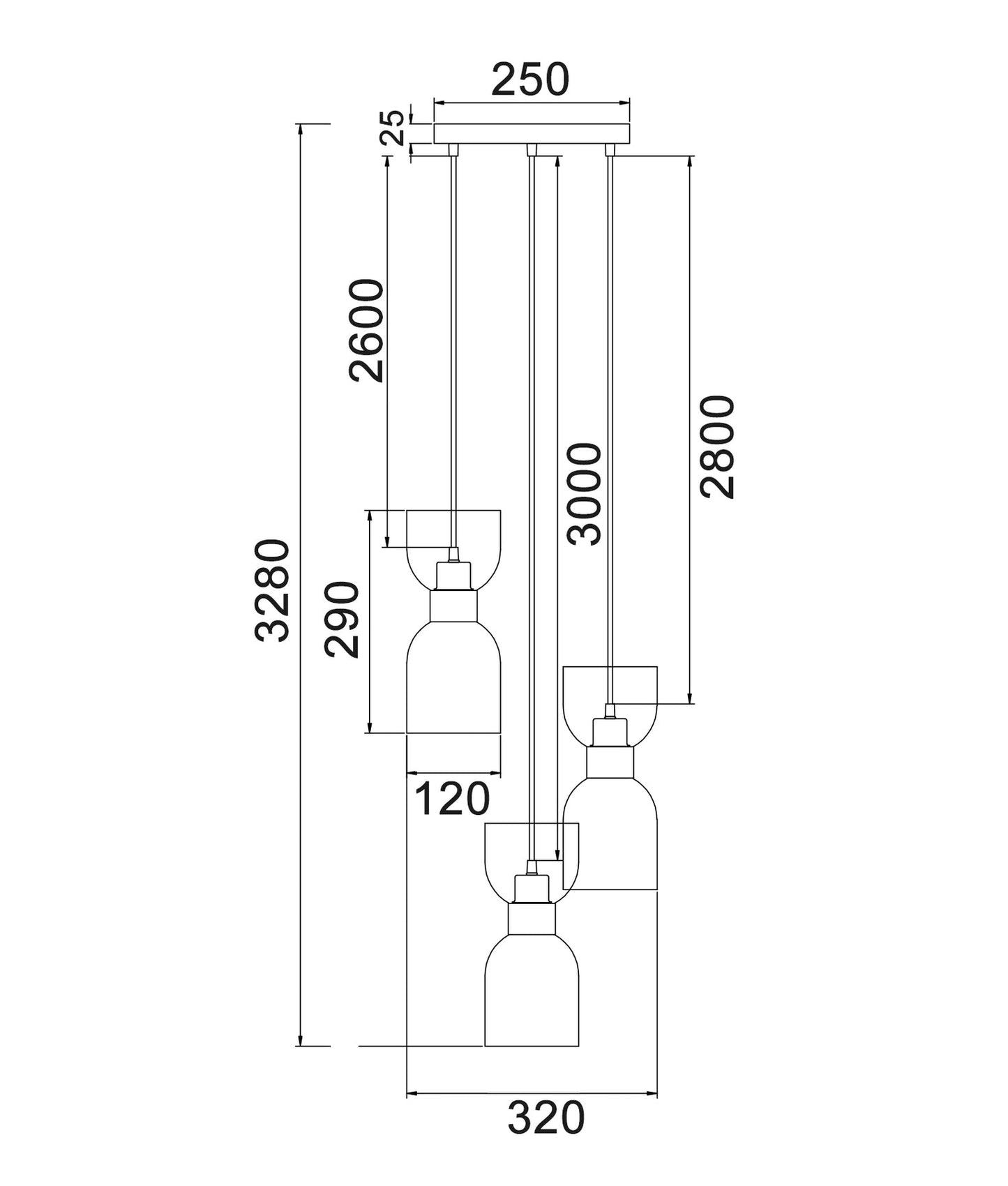 Opal Ellipse Multiple Round Base Pendant Lights
