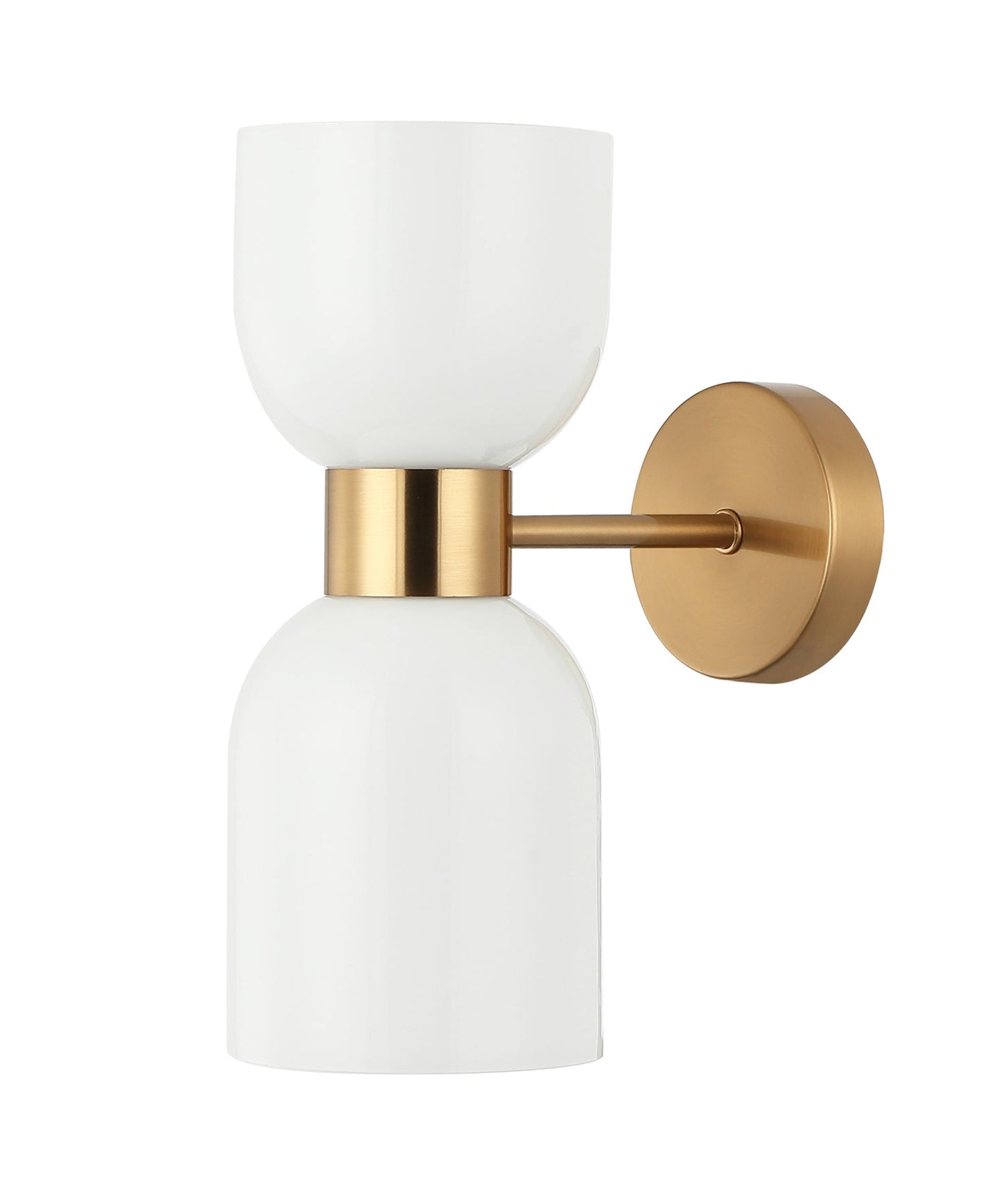 Double-Cone Wall Sconce - White & Gold Finish