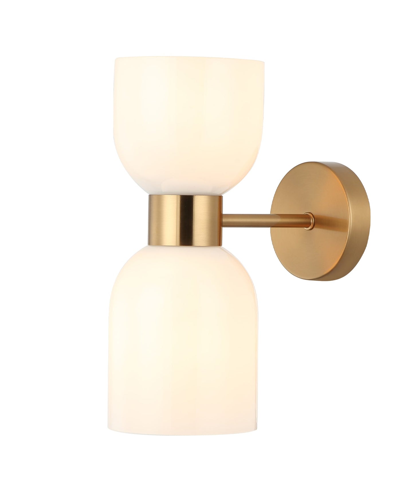 Double-Cone Wall Sconce - White & Gold Finish