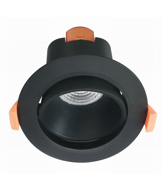 LED Tri-CCT Dimmable Gimbal Low Glare Recessed Downlights IP20 - Black
