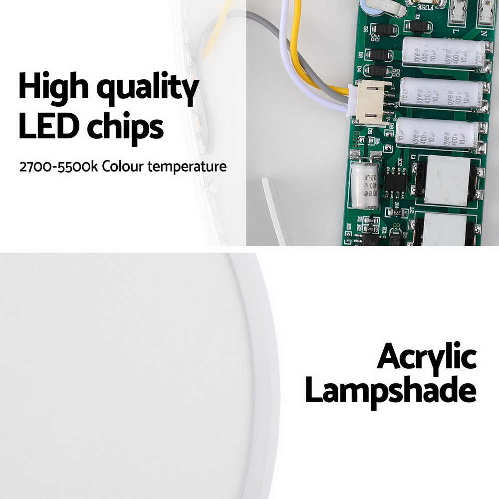 Ultra-Thin Tri-Colour LED Ceiling Light - White