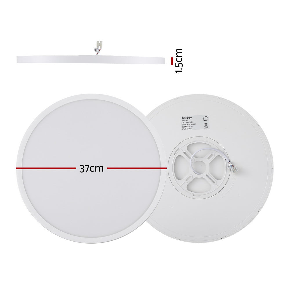 Ultra-Thin Tri-Colour LED Ceiling Light - White