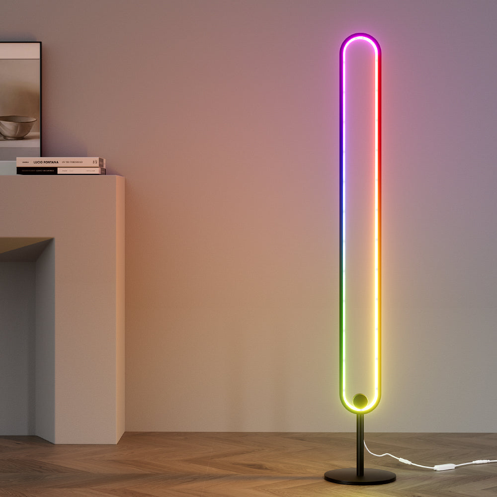 Spectrum Arc RGB LED Corner Floor Lamp - 118cm with Remote Control