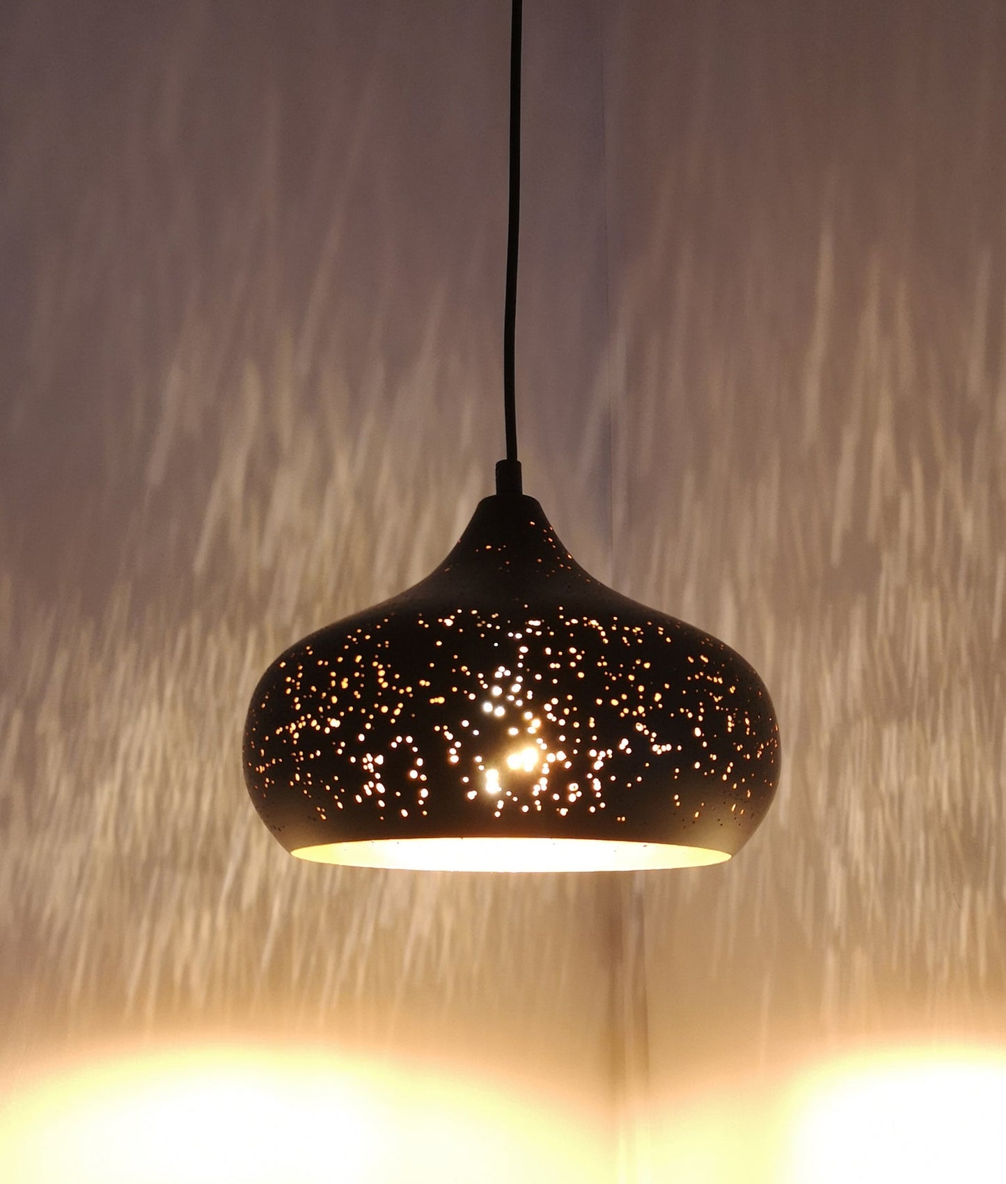 Bohemian Champagne Glass Shape Pendant Light - Black