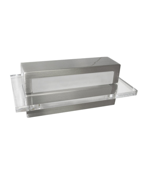 LED Interior Satin Nickel With Clear Acrylic Border Rectangular Wall Light