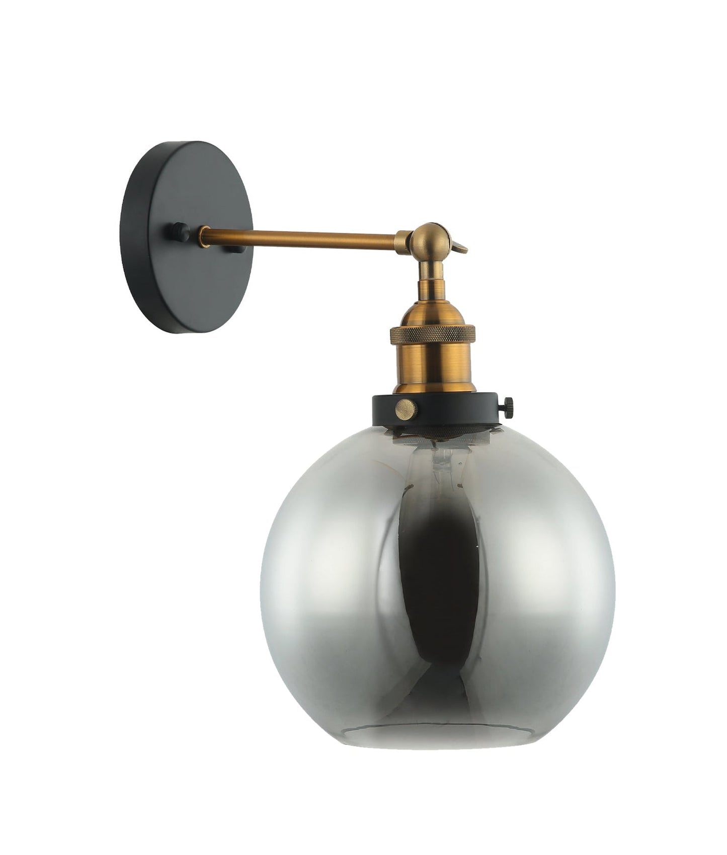 Vintage Brass Wall Light with Globe Shade
