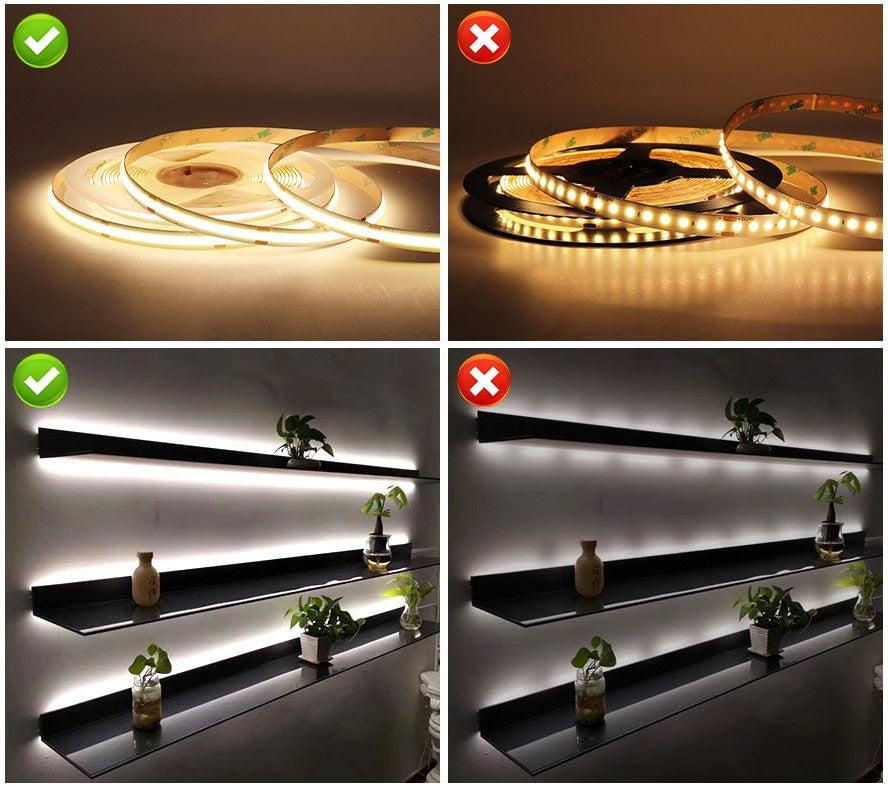 COB LED Strip 12V Flexible 5mm 8mm Width - Natural White 4000K