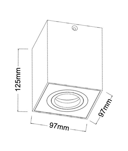 GU10 Square Gimbal Surface Mounted Ceiling Downlights - White