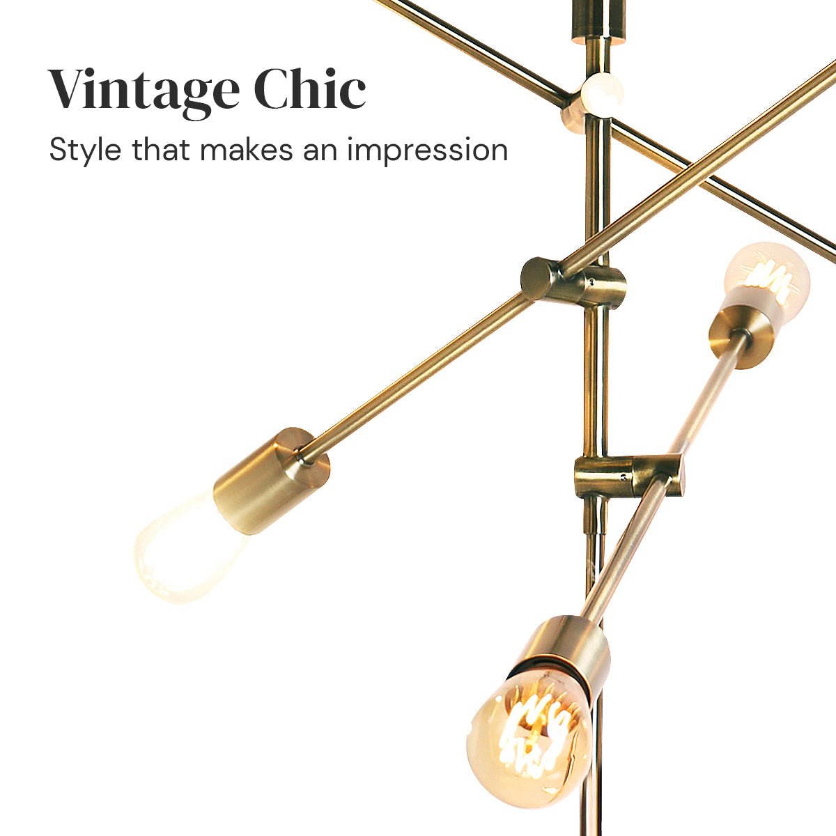 Modern 6-Light Sputnik Floor Lamp with Gold Metal Arms