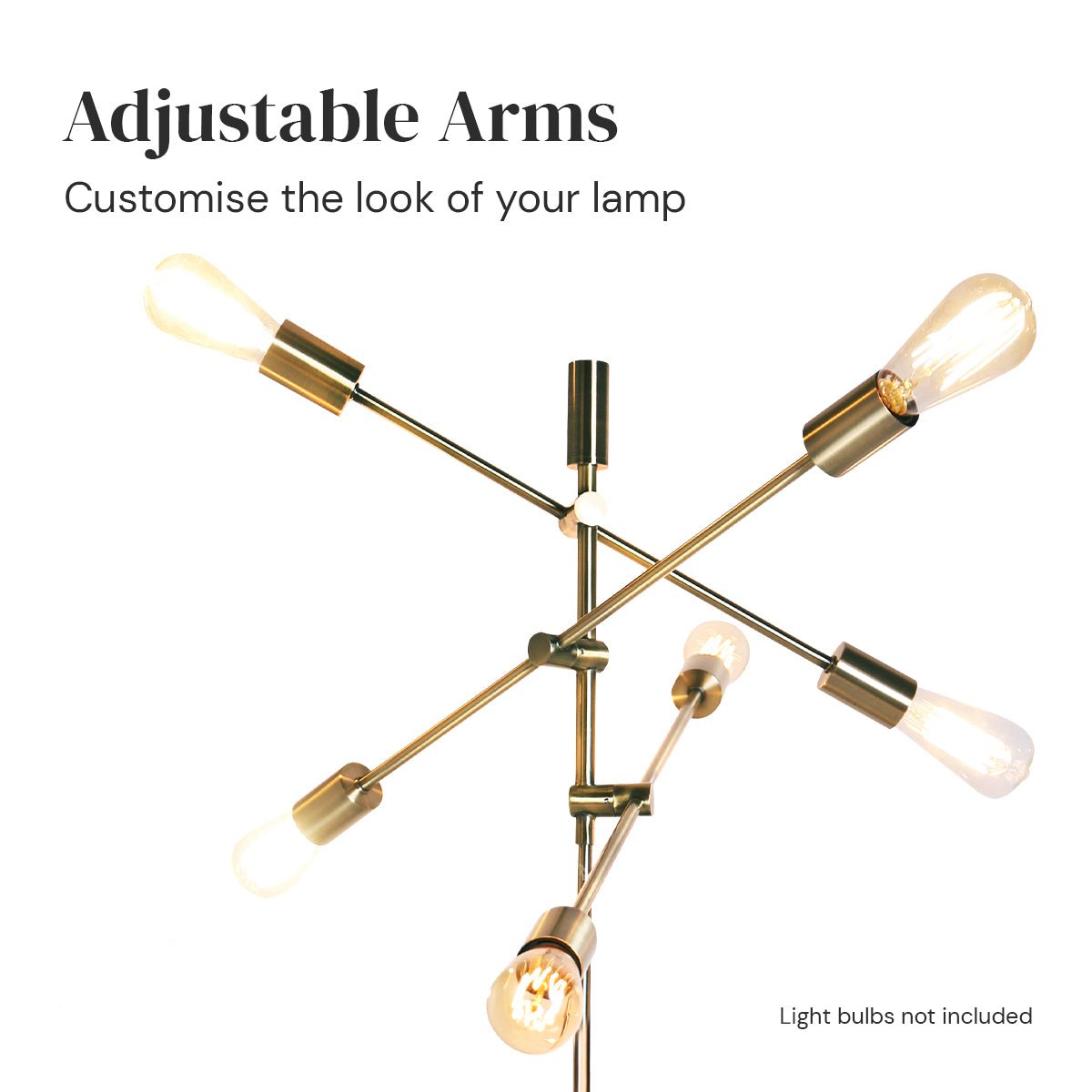 Modern 6-Light Sputnik Floor Lamp with Gold Metal Arms