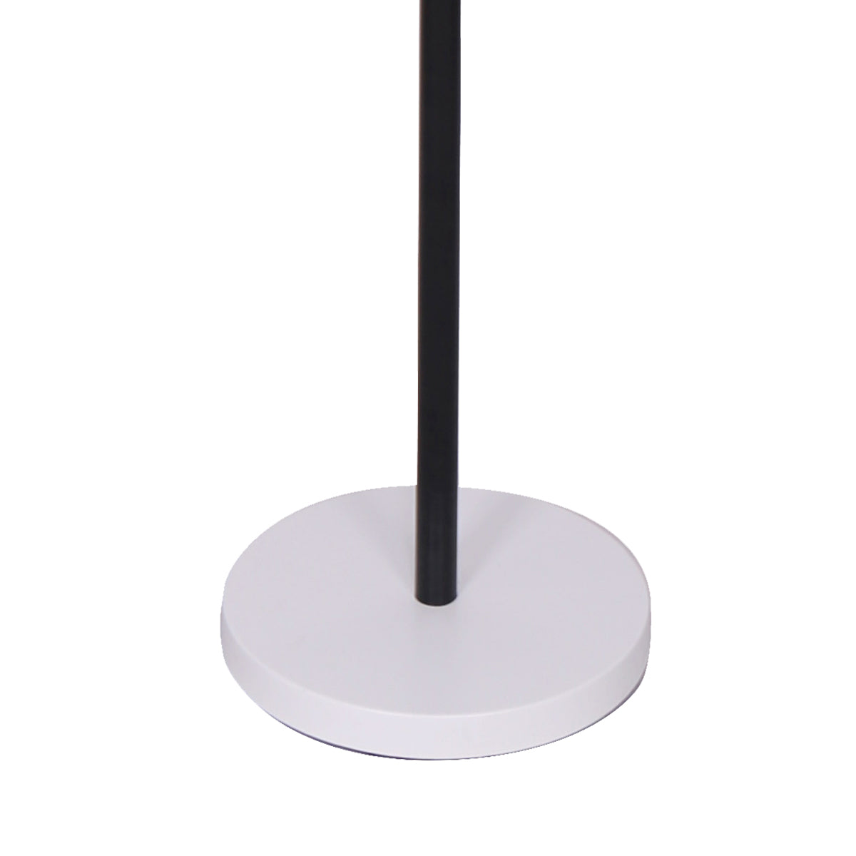 Modern Floor Lamp with Triple Swirl Metal Shades - Black, White, and Gold