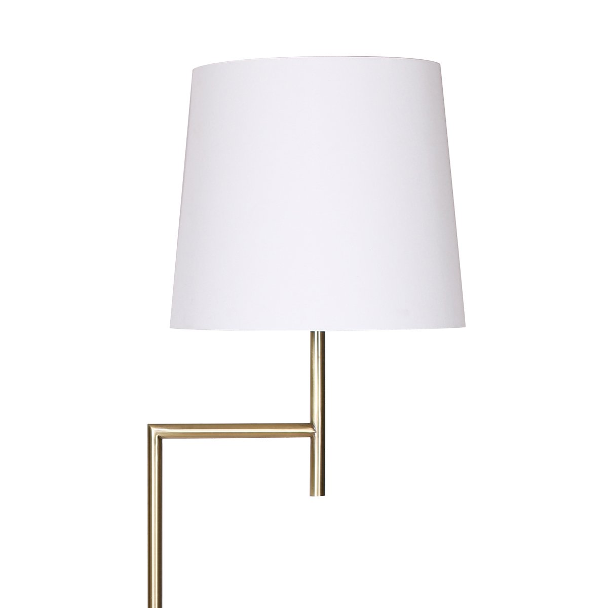 Elegant Floor Lamp with Cream Linen Shade - Golden brass