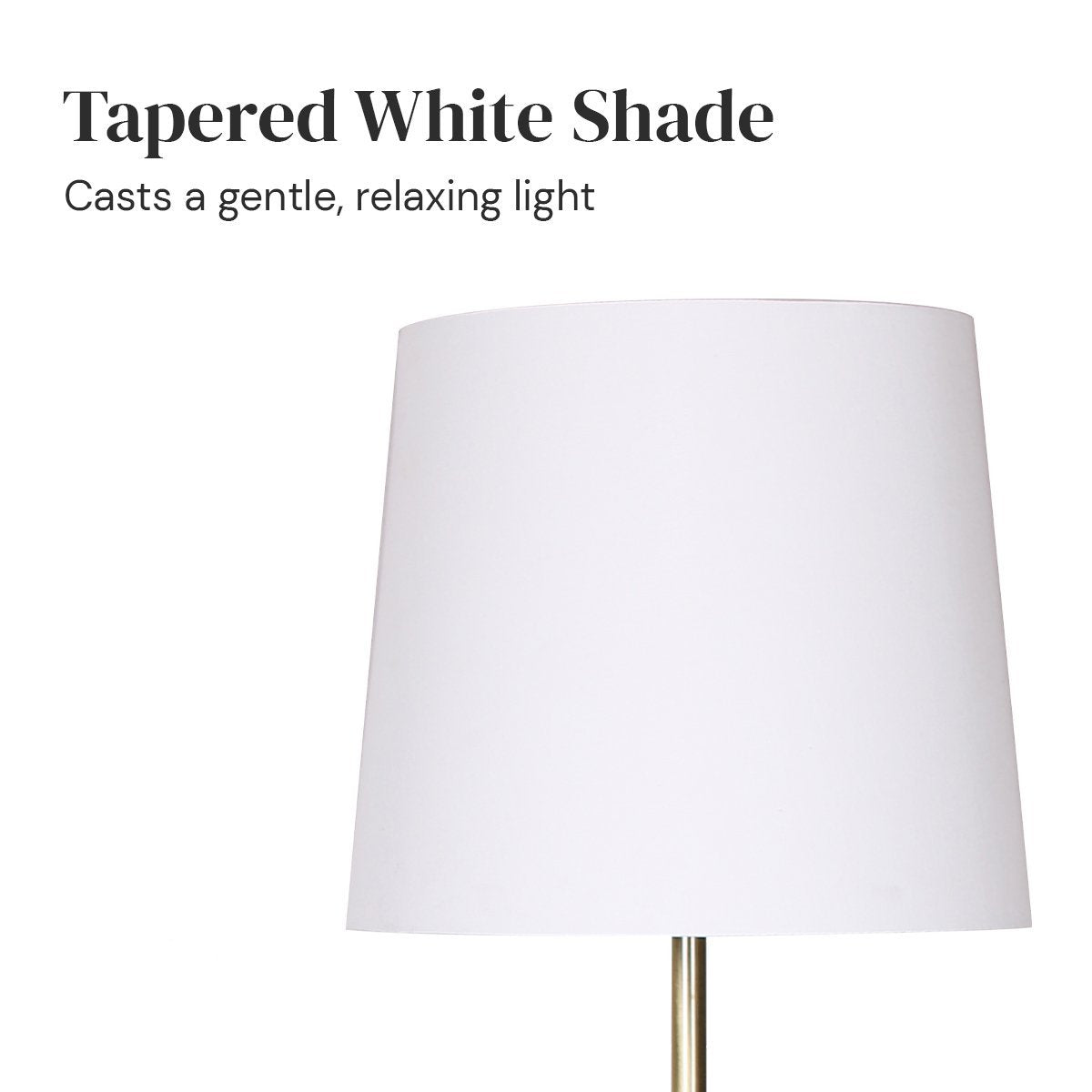 Elegant Floor Lamp with Cream Linen Shade - Golden brass