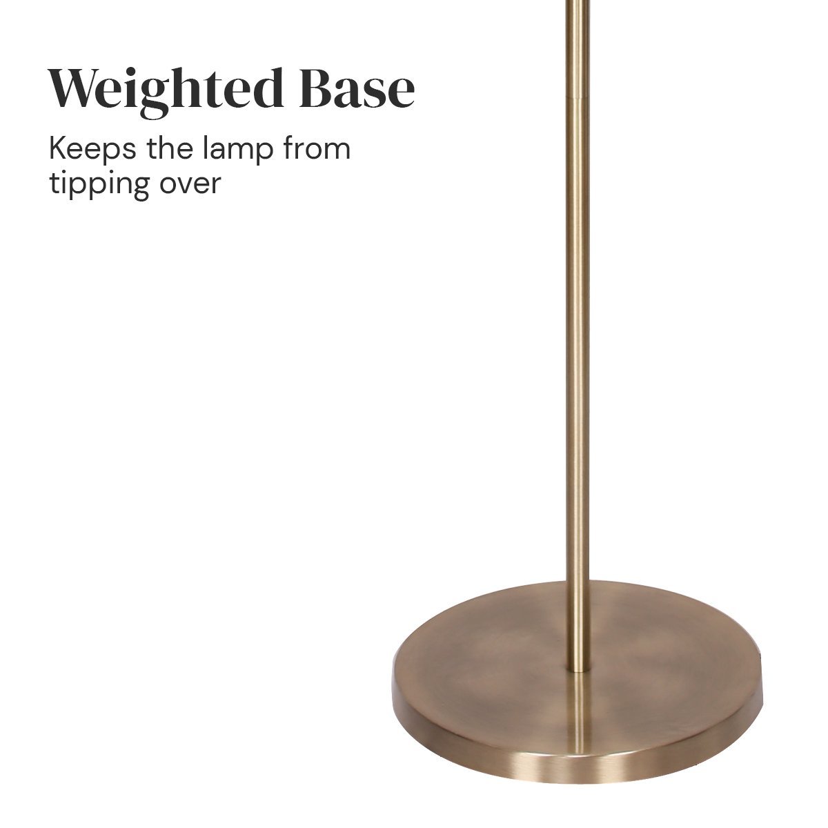 Elegant Floor Lamp with Cream Linen Shade - Golden brass