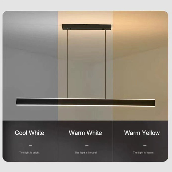 Modern Minimalist Trapezoid Pendant Light Adjustable LED Bar Light - White