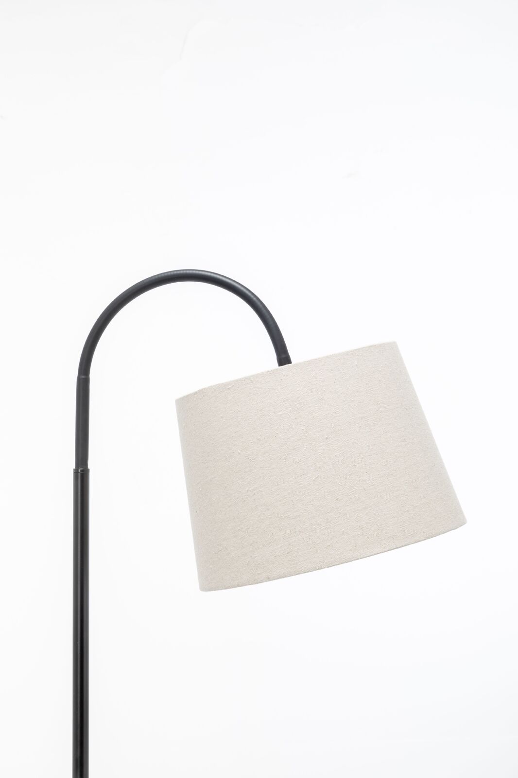 Tripod Table Lamp with Shelf, USB Charger, and Fabric Shade - Black
