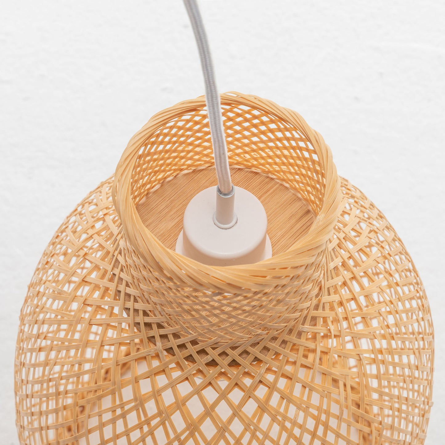Artisan Woven Bamboo Cone Pendant Light - Tropical Boho Chic