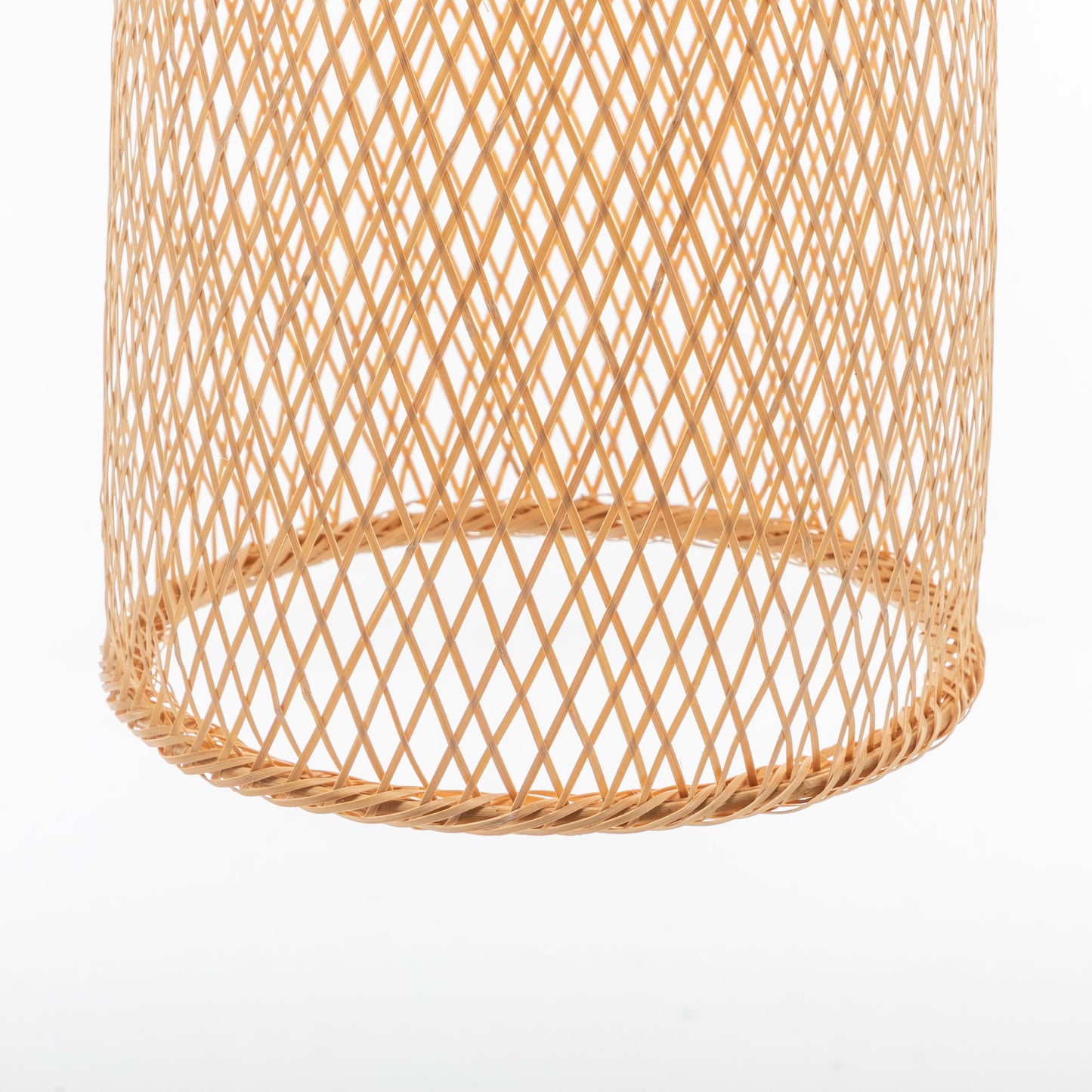 Artisan Woven Bamboo Cone Pendant Light - Tropical Boho Chic