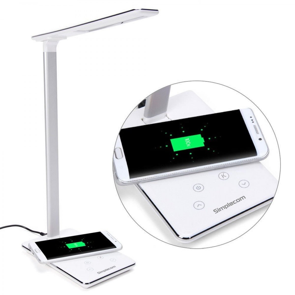 Dimmable LED Desk Lamp with Wireless Charging Pad and Touch Controls