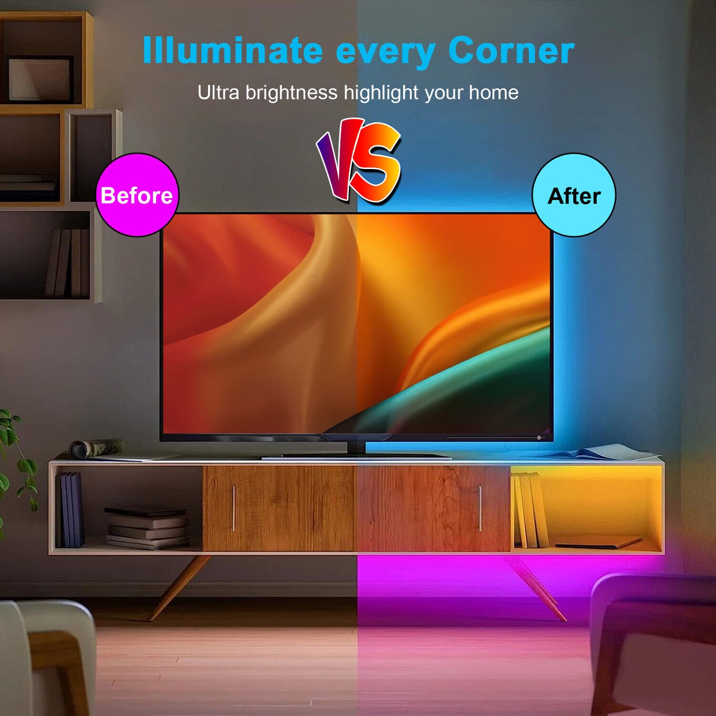 RGB LED Strip Light - Dual Control