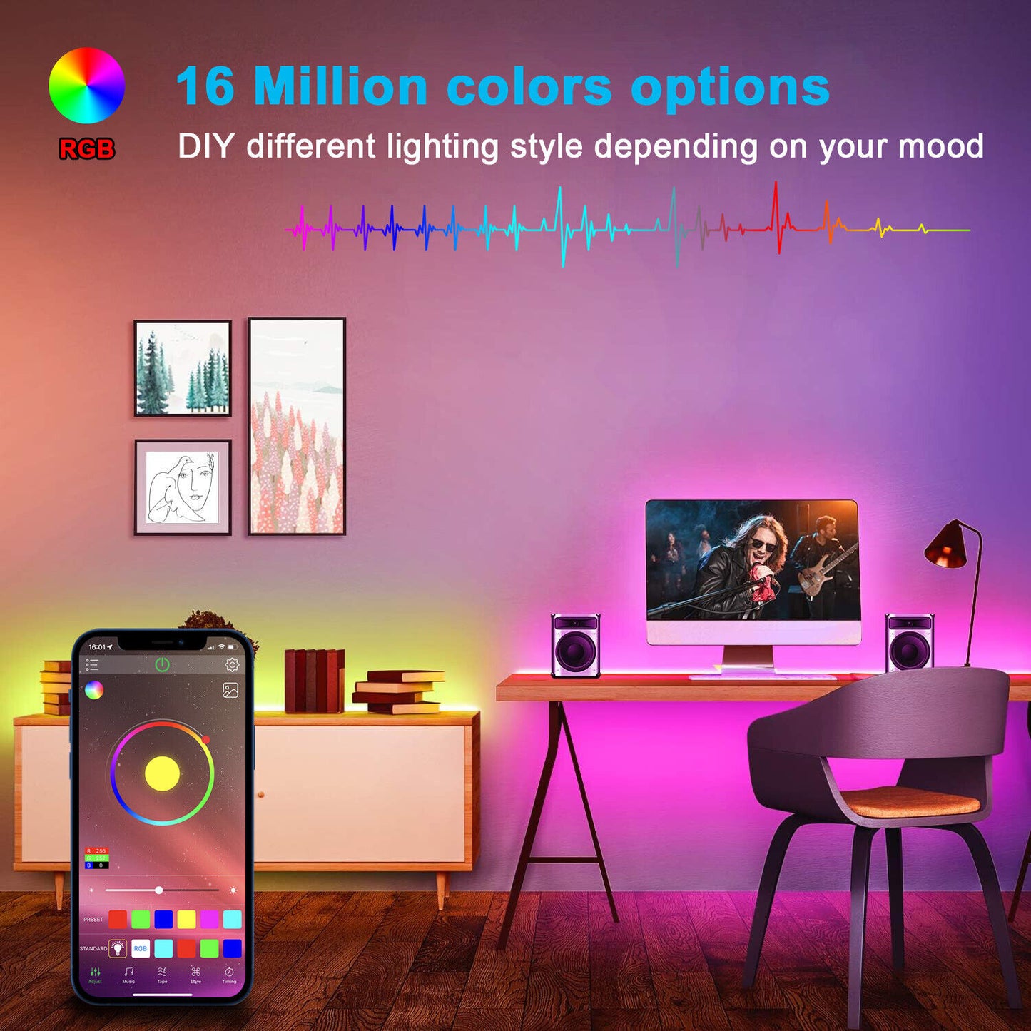 RGB LED Strip Light - Dual Control