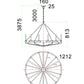 Interior Candelabra Natural Wood Pendant Light - Gold