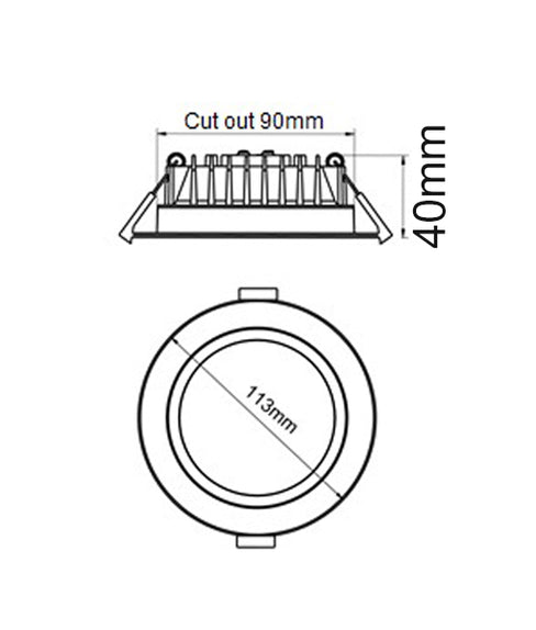 LED Dimmable Tri-Colur White Recessed Downlights - 10W/12W