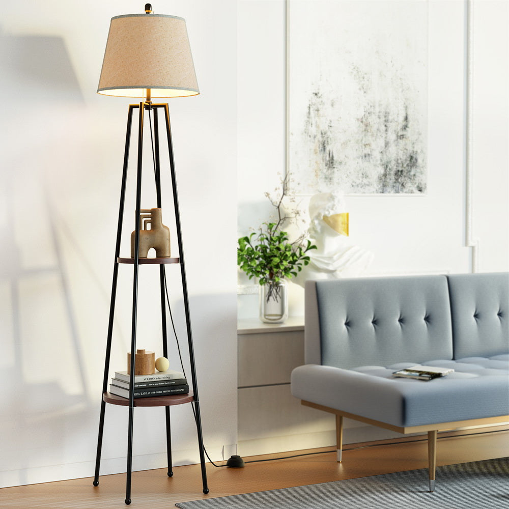 Upright Floor Lamp with Two-Tier Storage Shelves - Light Stand – Shine ...