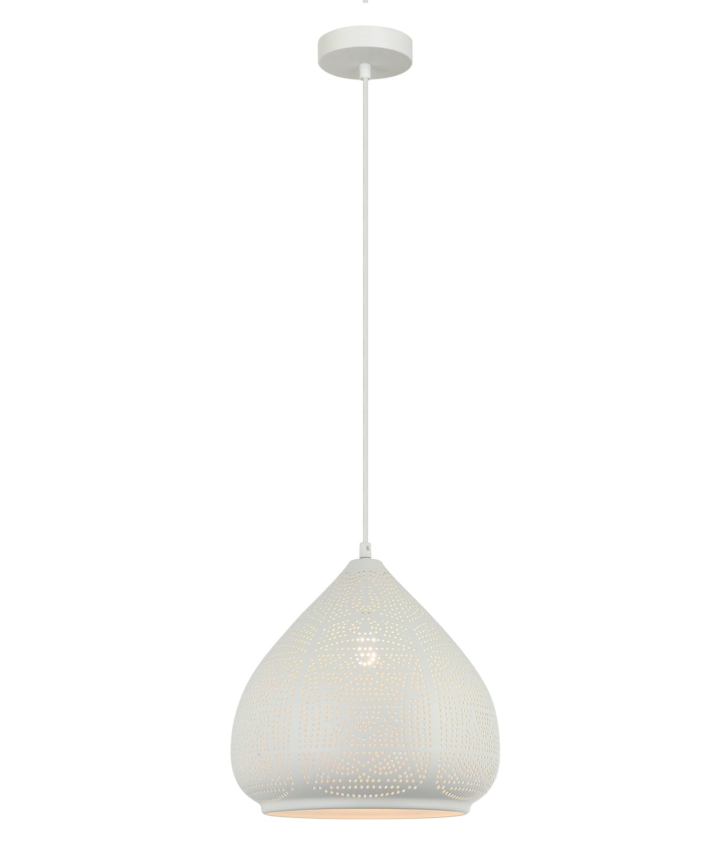 Bohemian Ellipse Shape Pendant Light - White