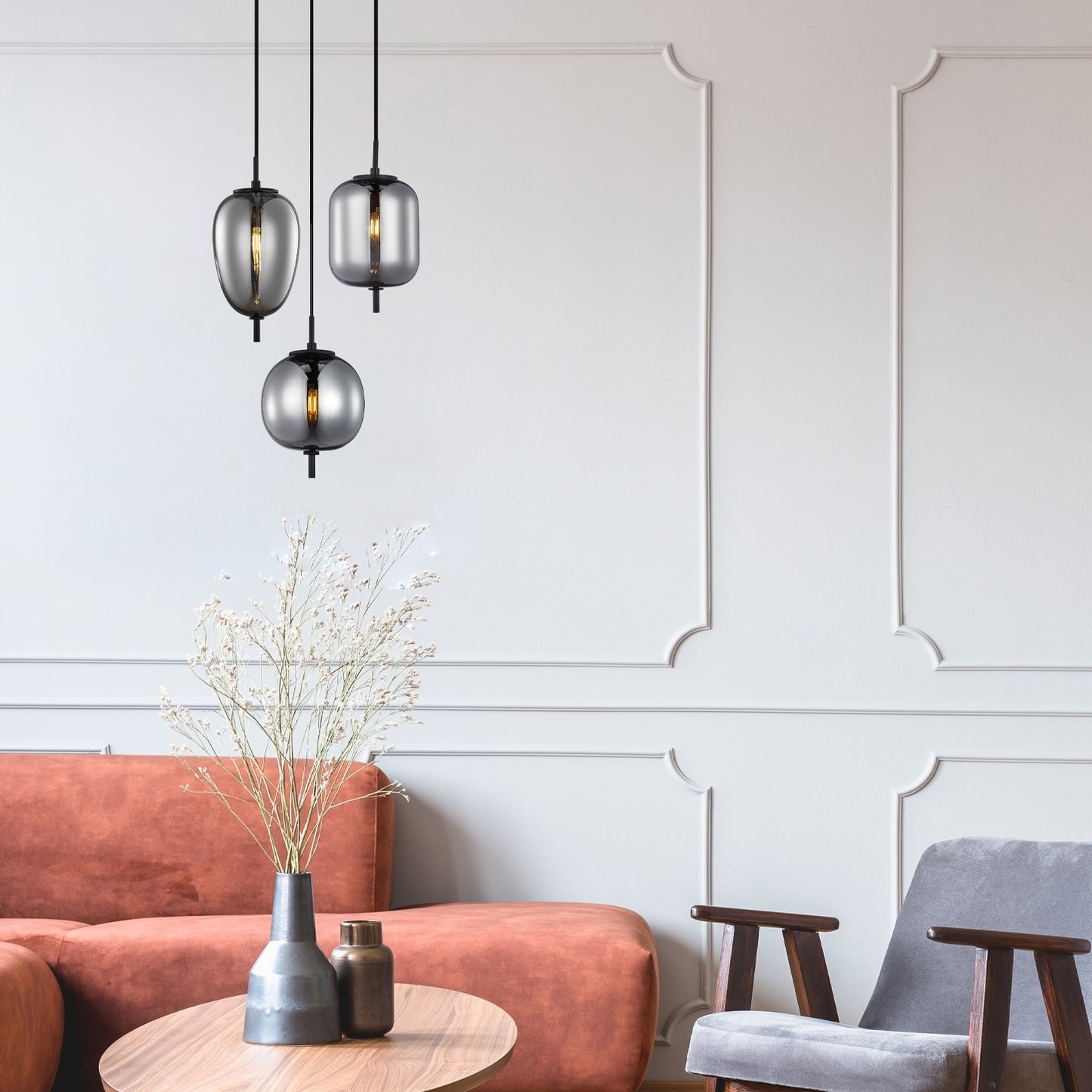 Smokey Black Mirror Finish Pendant Light