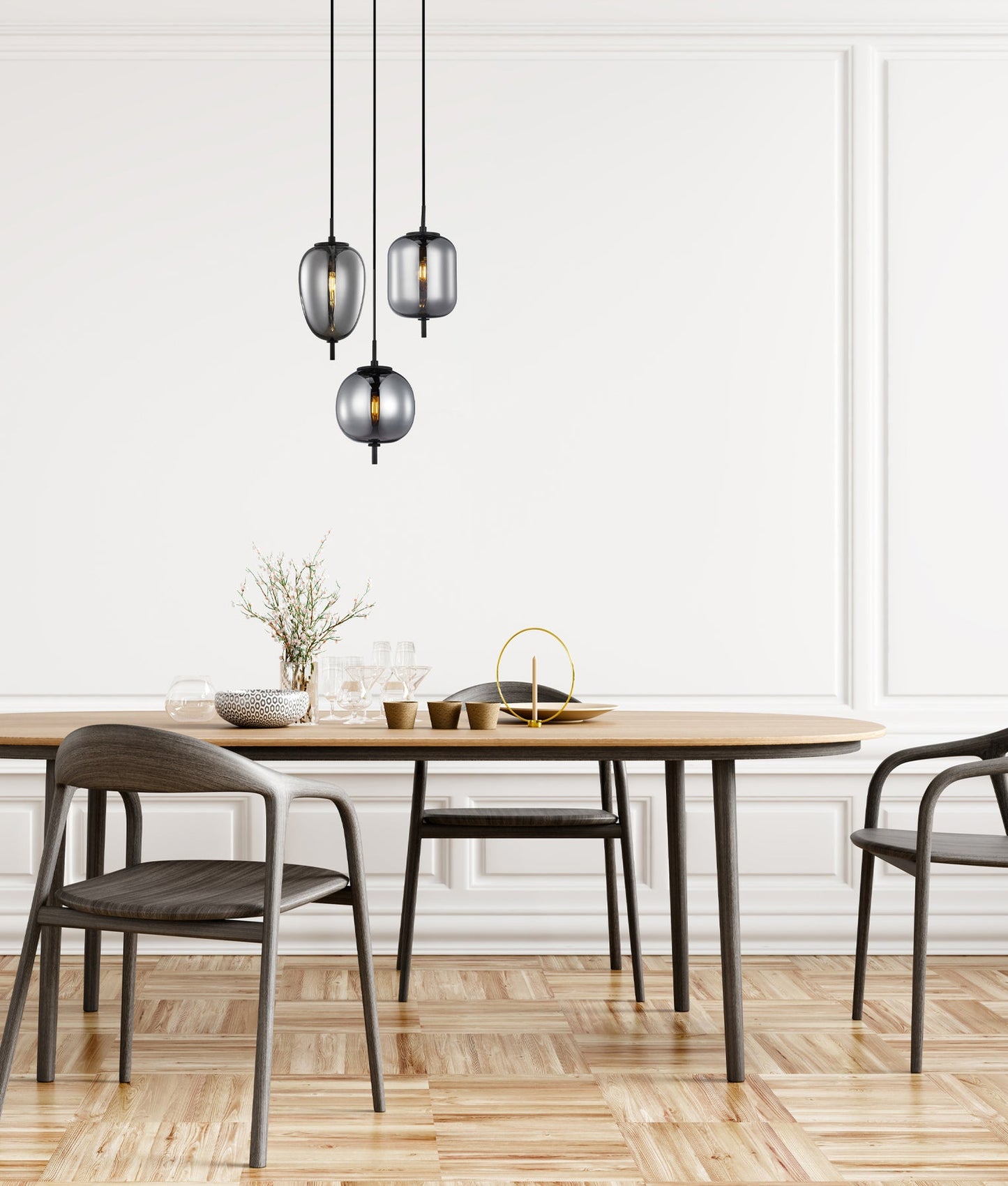 Smokey Black Mirror Finish Pendant Light
