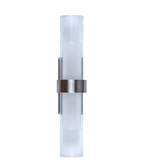 LED Interior Satin Chrome Tubular Up/Down Wall Light