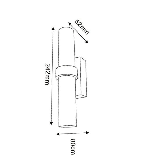 LED Interior Satin Chrome Tubular Up/Down Wall Light