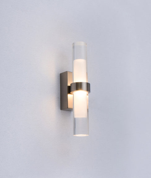 LED Interior Satin Chrome Tubular Up/Down Wall Light