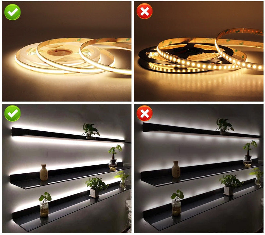 COB LED Strip 12V Flexible 5mm 8mm Width Red