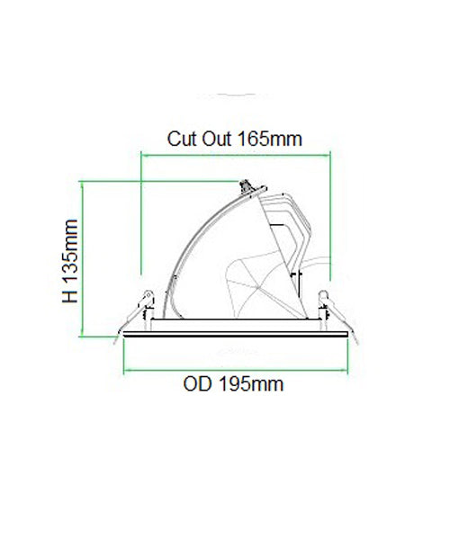 Recessed Trunk Gimble Ceiling Adjustable Tri-Colour LED Downlight - White