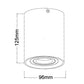 GU10 Round Gimbal Surface Mounted Ceiling Downlight - Black