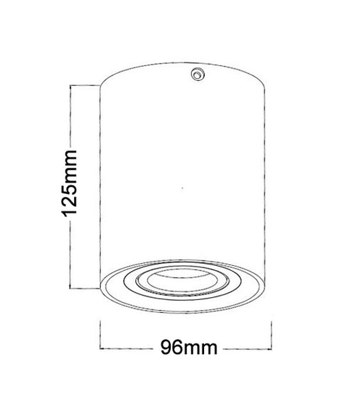 GU10 Round Gimbal Surface Mounted Ceiling Downlight - Black