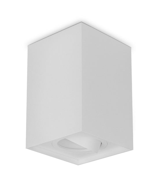 GU10 Square Gimbal Surface Mounted Ceiling Downlights - White