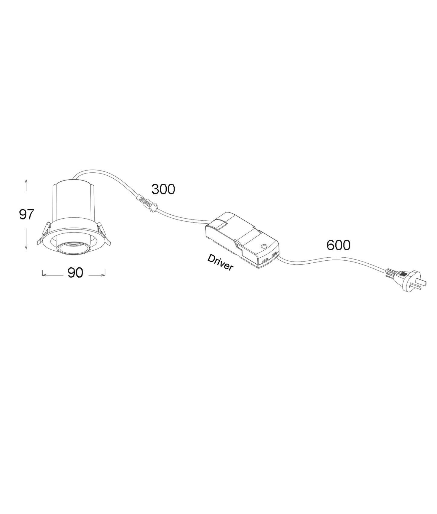 LED Recessed Spot Downlight Retractable Dimmable Tri-CCT IP20