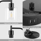 Industrial Table Lamps with Dual USB Ports for Bedside or Desk (2x Pack)