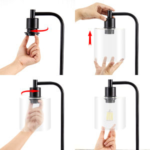 Industrial Table Lamps with Dual USB Ports for Bedside or Desk (2x Pack)