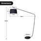 Linear Arc Floor Lamp - Black Metal with Linen Tapered Shade