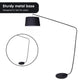 Linear Arc Floor Lamp - Black Metal with Linen Tapered Shade