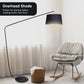 Linear Arc Floor Lamp - Black Metal with Linen Tapered Shade