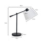 Adjustable Black Metal Desk Lamp with White Fabric Shade