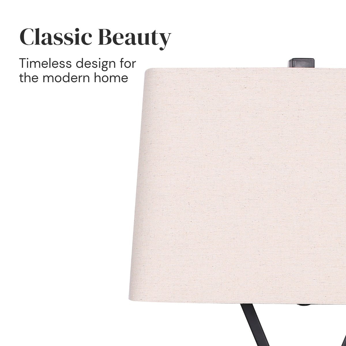 Metal X-Stand Table Lamps with Rectangular Fabric Shade (Set of 2)