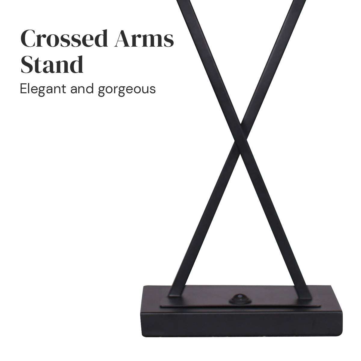Metal X-Stand Table Lamps with Rectangular Fabric Shade (Set of 2)