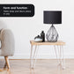 Black Metal Wire Table Lamp with Matching Drum Shade - Modern Design